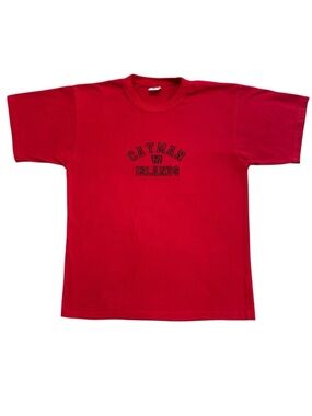 Vintage Cayman Island Men’s Red Short Sleeve Tee Tropical Vacation Streetwear L